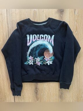 Volcom Black Logo Crewneck Sweatshirt
